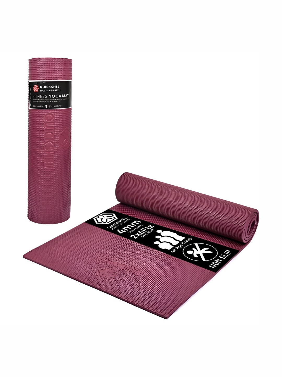 

QUICK SHEL Burgundy Anti Slip Yoga Mats