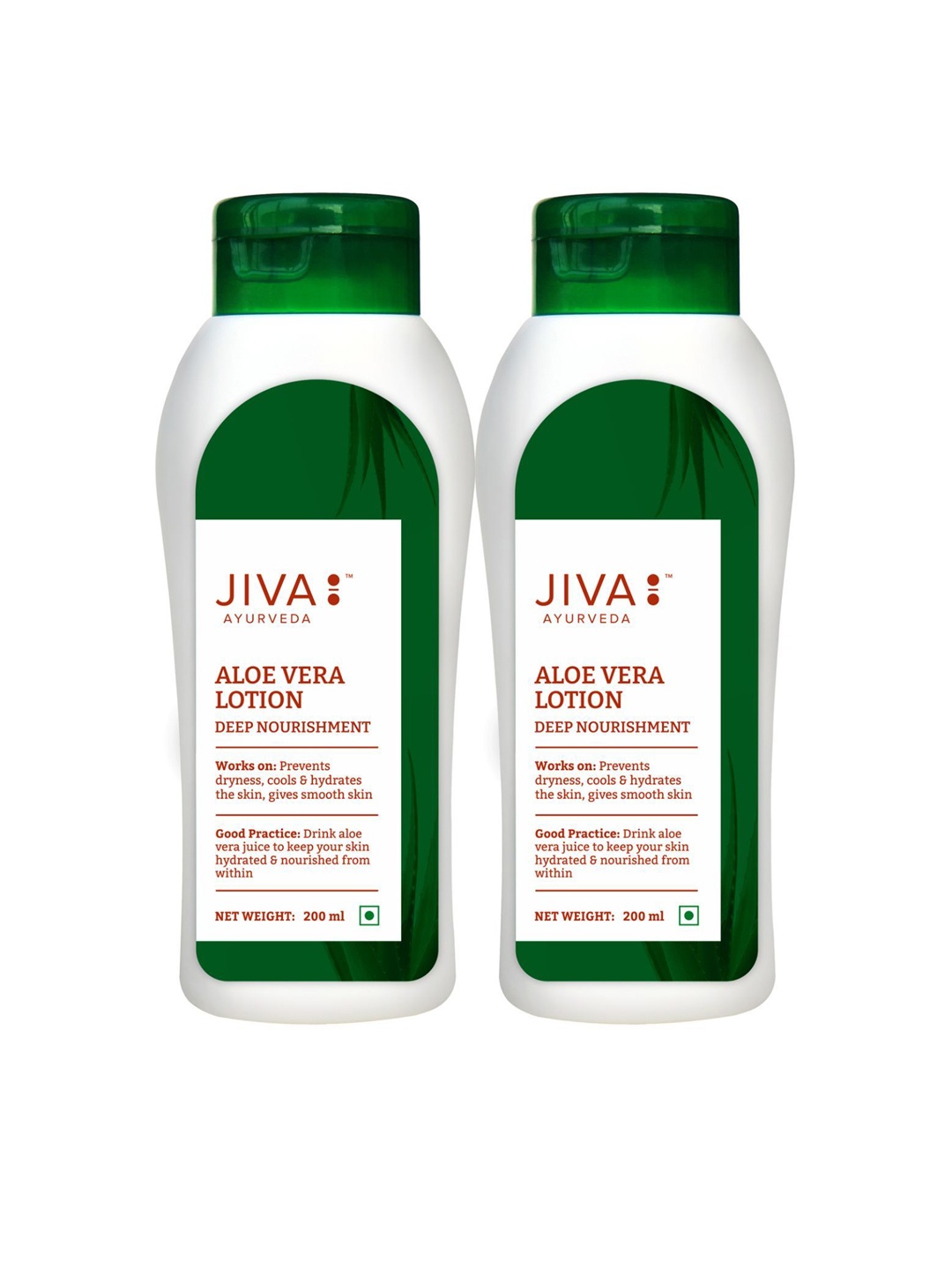 

Jiva Set Of 2 Aloe Vera Lotion For Deep Moisturization 200 ml Each, White