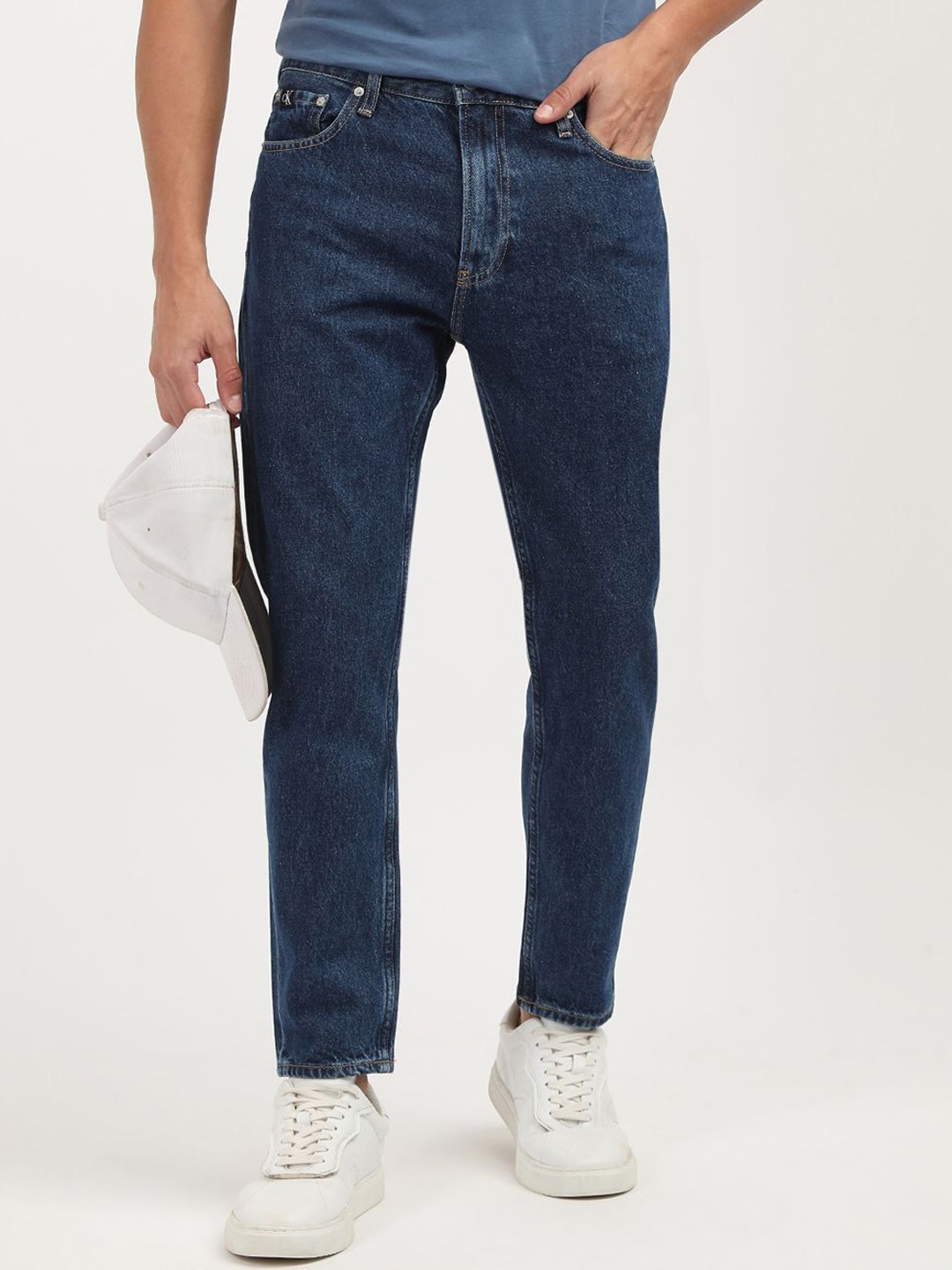 

Calvin Klein Jeans Men Cotton Mid Rise Straight Fit Jeans, Blue