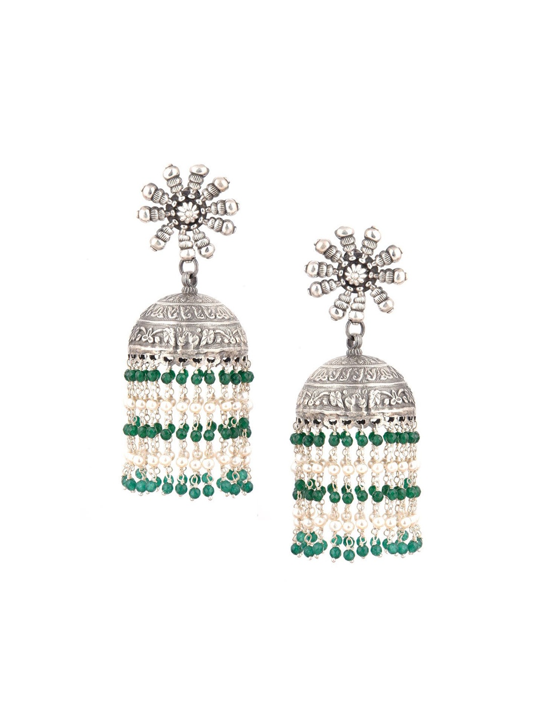 

Indianshelf Girls 92.5 Sterling Silver Contemporary Jhumkas