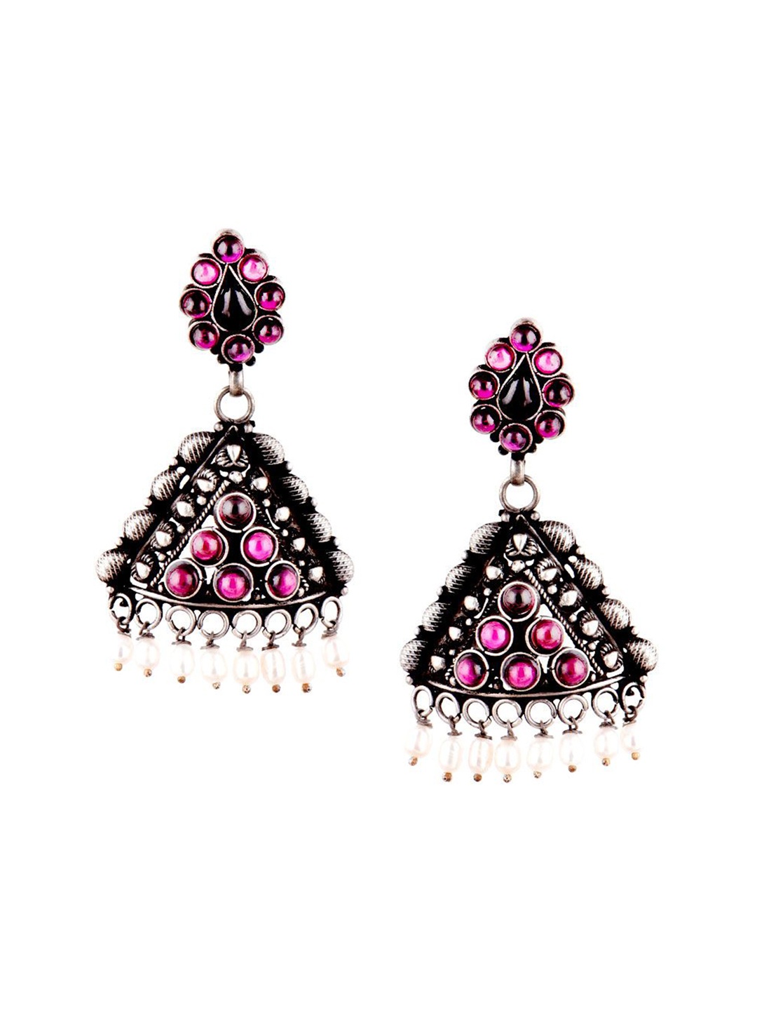 

Indianshelf 92.5 Sterling Silver Contemporary Jhumkas Earrings