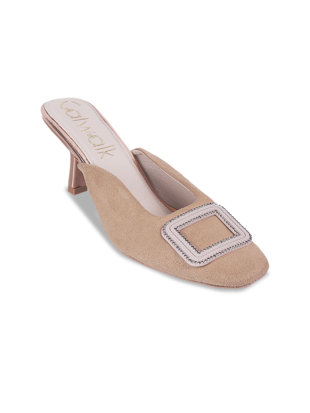 

Catwalk Women Suede Block Pointed Toe Flats, Taupe