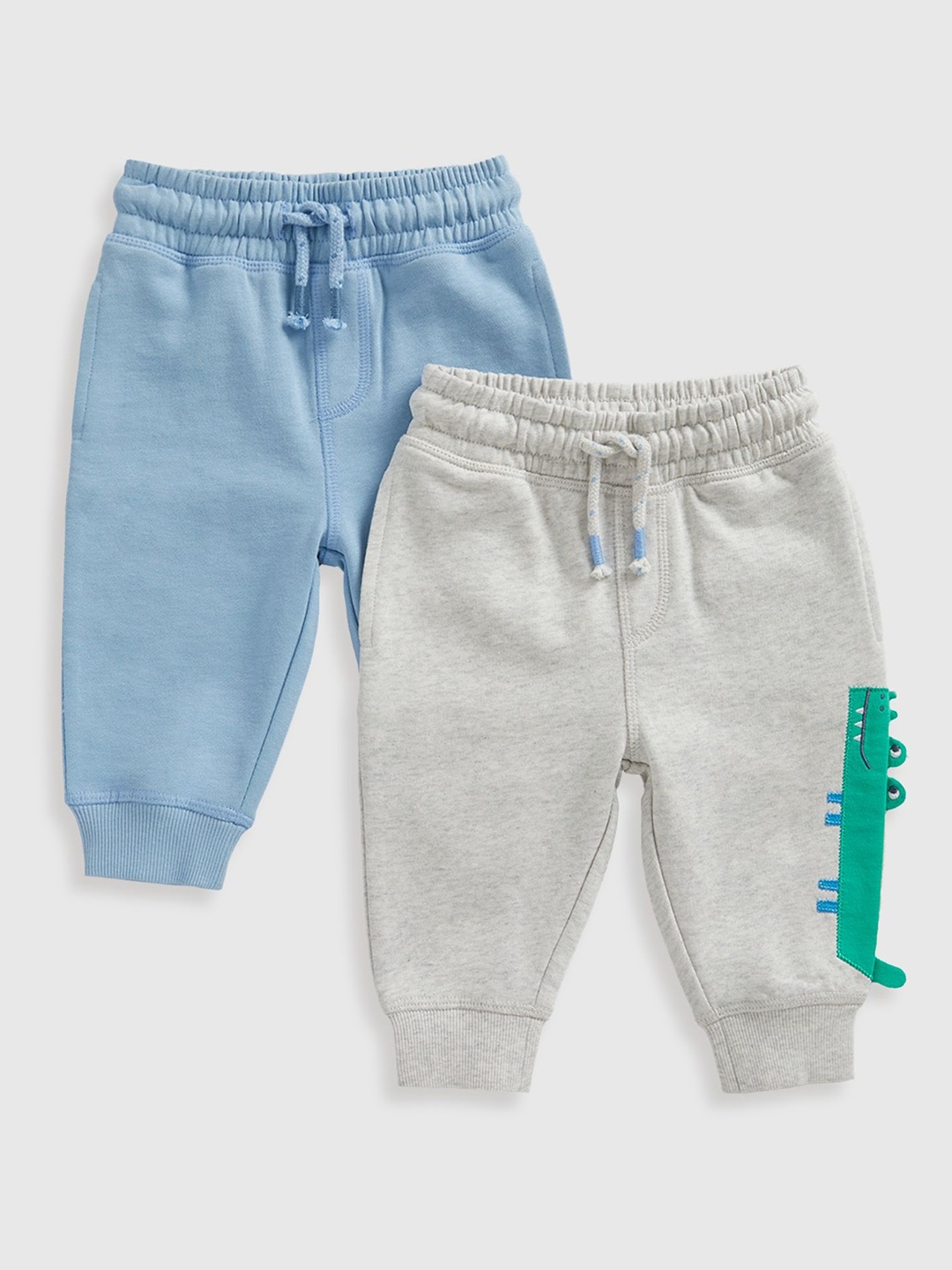

mothercare Pack Of 2 Boys Smart Pure Cotton Joggers Trousers, Grey