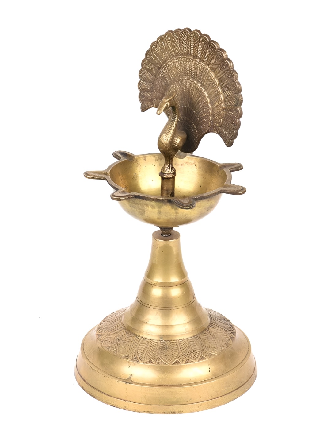 

Indianshelf Textured Brass Pooja Diya, Gold