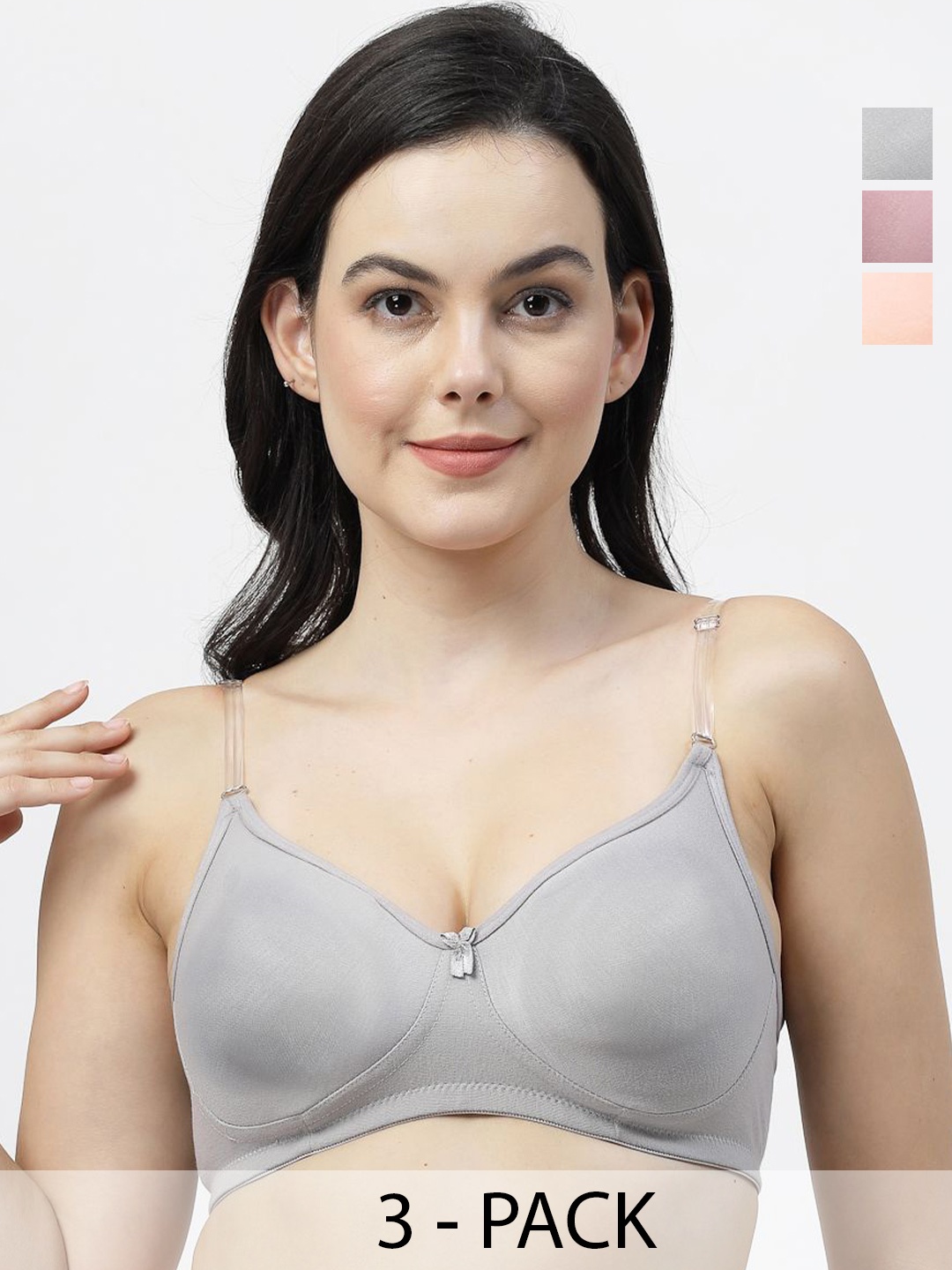 

SHYAM SONS FLAIR Pack Of 3 Full Coverage T-Shirt Bra, Peach