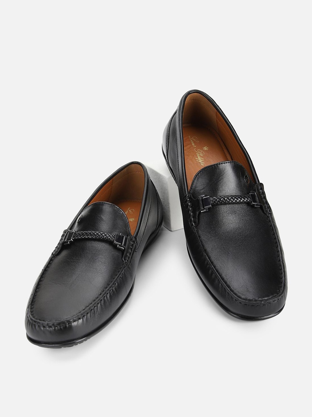 

Louis Philippe Men Black Leather Loafers