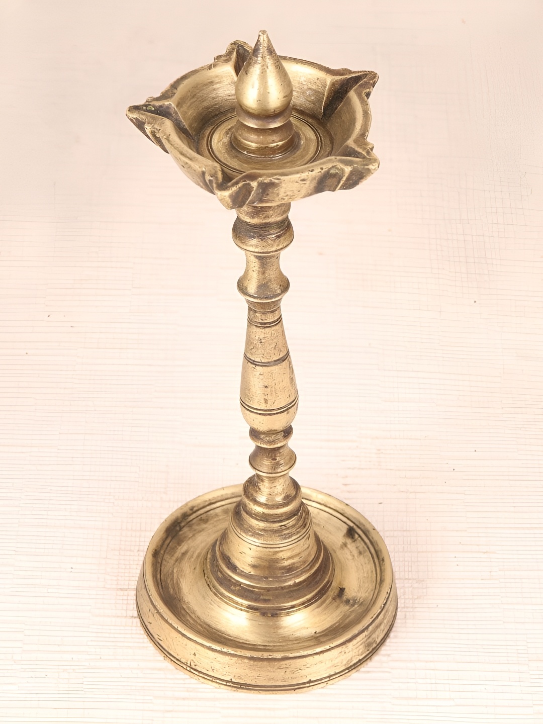 

Indianshelf Bronze Toned Brass Standing Oil Lamp Diya
