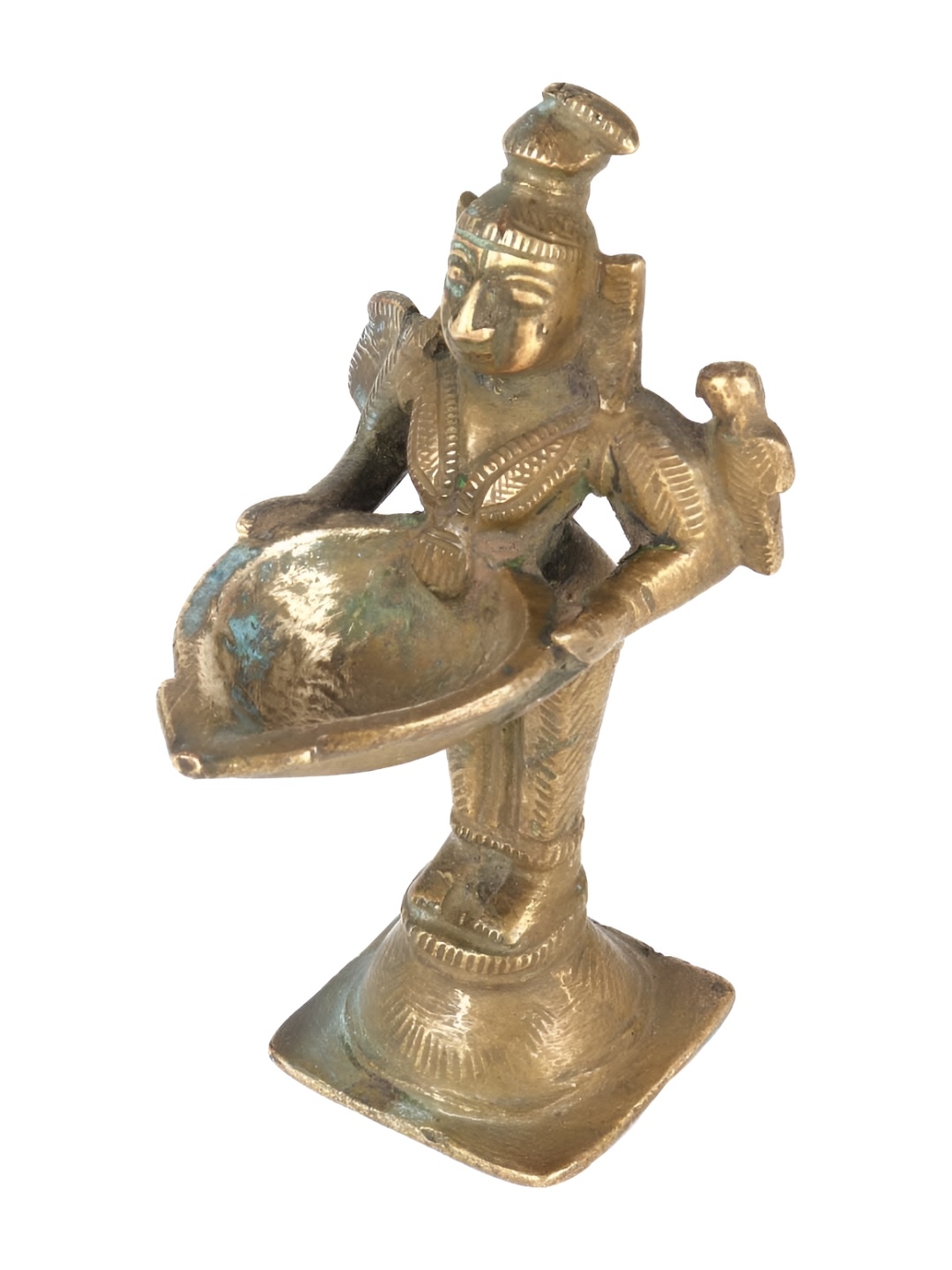 

Indianshelf GoldToned Textured Brass Diwali Deepak Pooja Diya, Gold