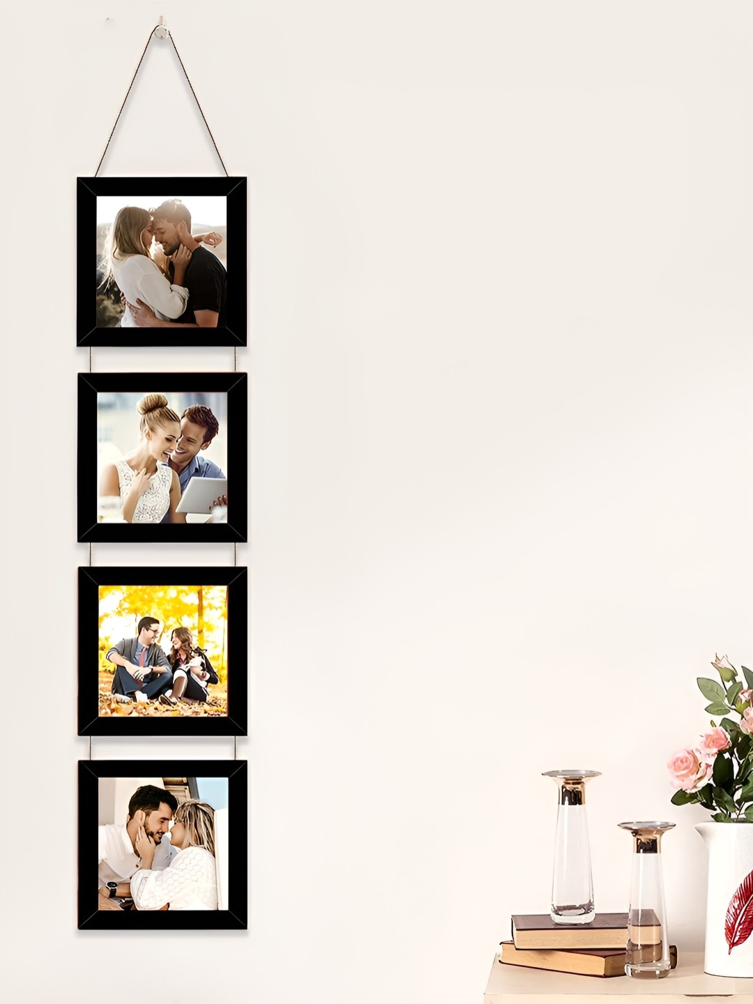 

Art Street Set of 4 Wood Photo Frame Black Wall Hanging Picture