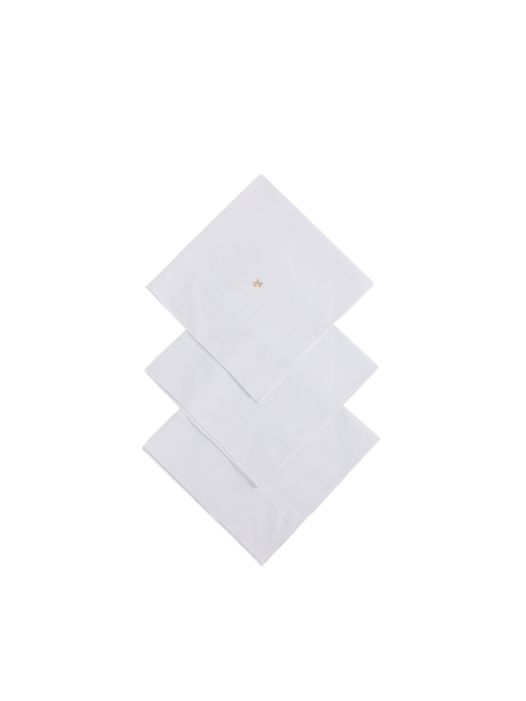 

Arrow Men Pack Of 3 Brand Logo Solid Pure Cotton Handkerchiefs, White