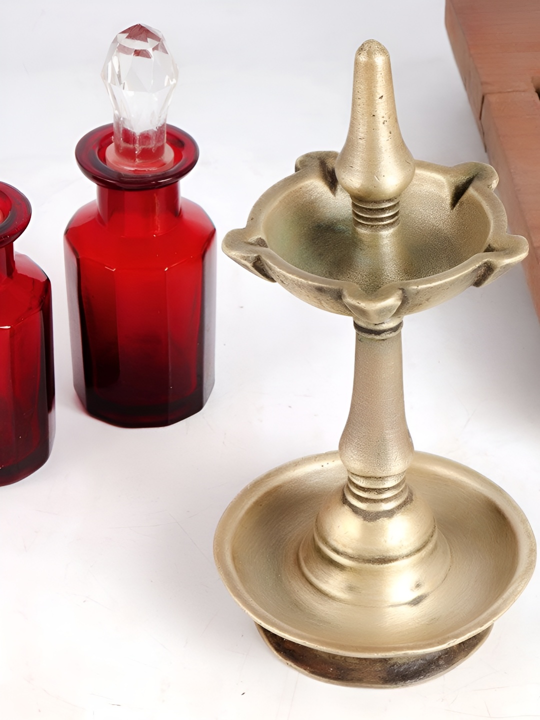 

Indianshelf Gold-Toned Textured Brass Diwali Diya Deepak