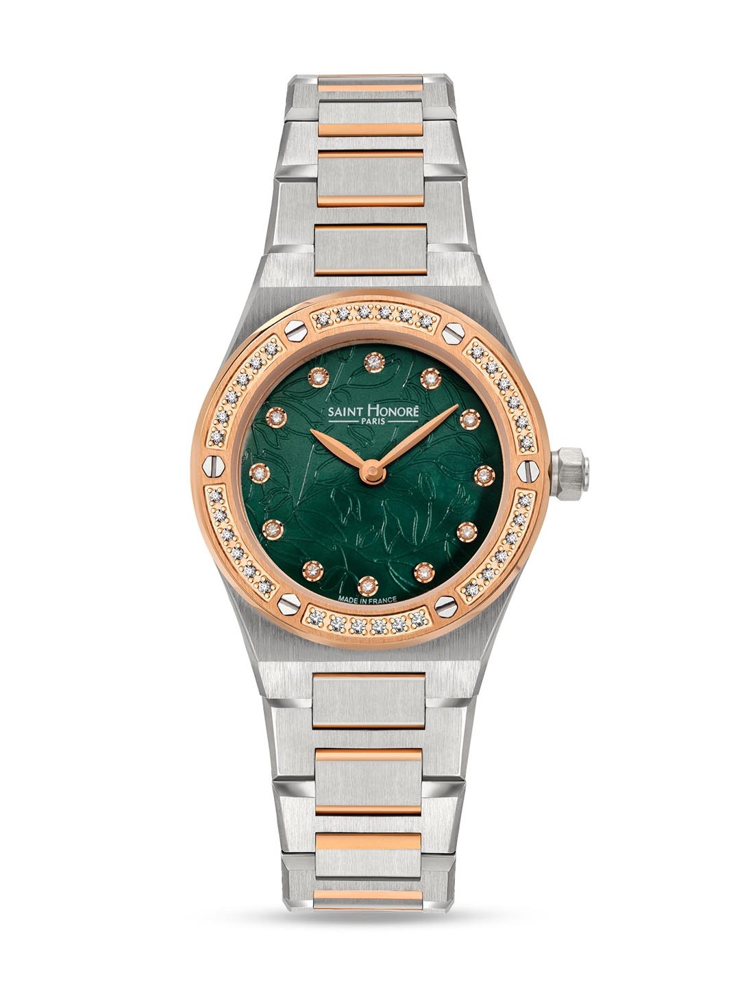 

SAINT HONORE PARIS Women Haussmann Lady Quartz Green Round Watch- NH721127-6YVDR, Rose gold