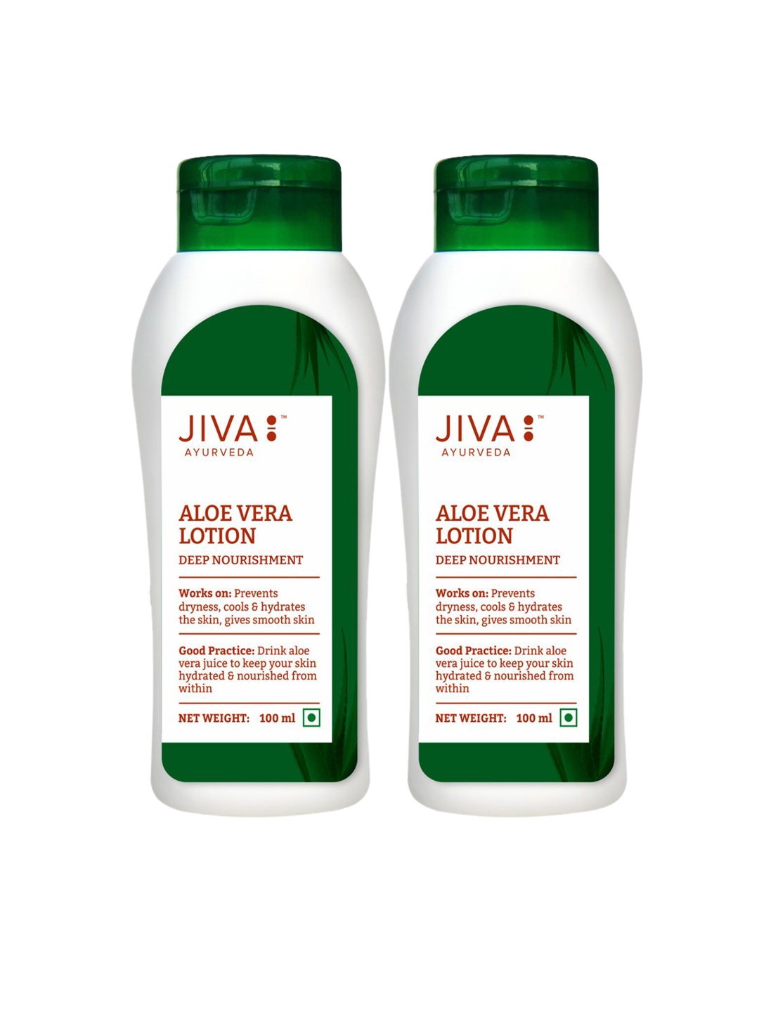 

Jiva Set Of 2 Aloe Vera Lotion For Deep Moisturization -100 ml Each, White