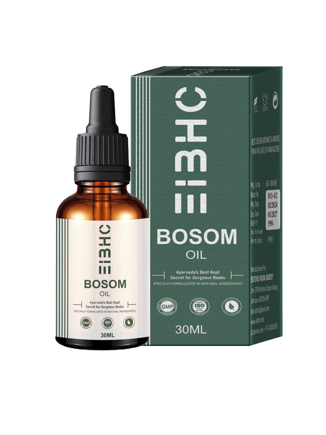 

EIBHC Bosom Massage Oil- 30ml, Green