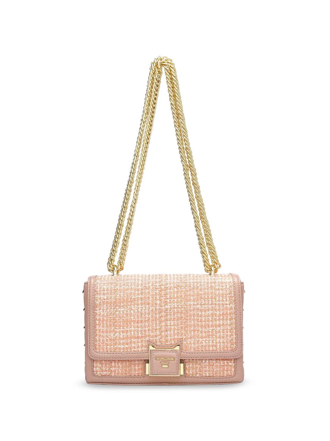 

Da Milano Women Textured Leather Structured Shoulder Bag, Pink