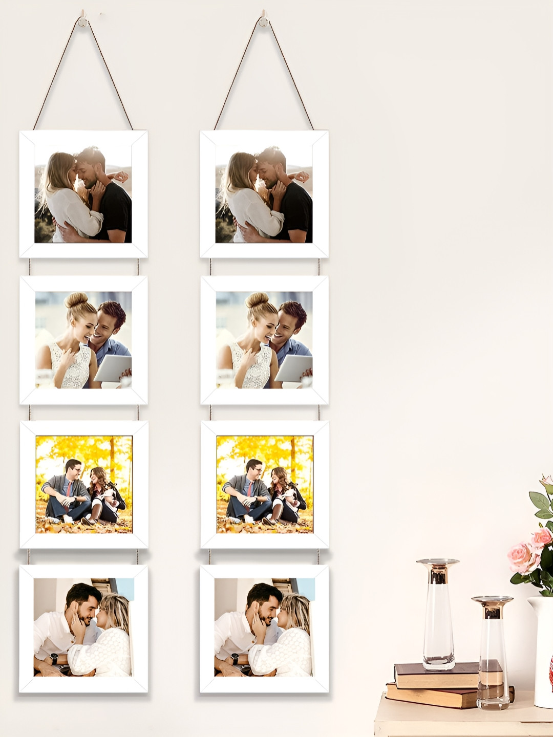 

Art Street White 8 Pieces Wooden Wall Hanging Photo Frames
