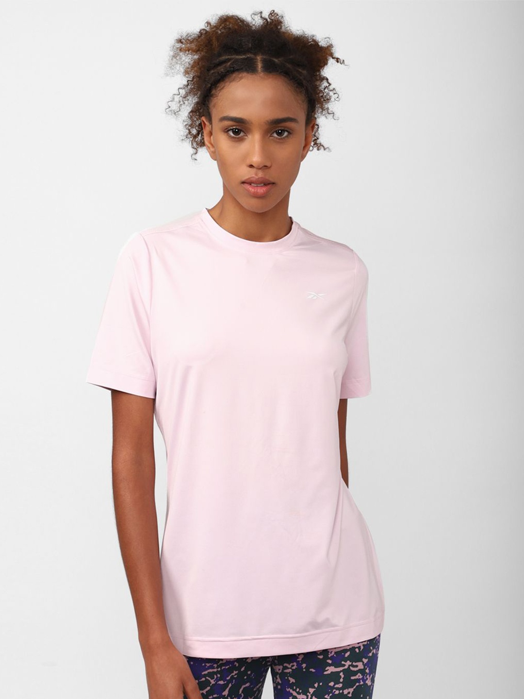 

Reebok Women WOR SW Round Neck Tee, Pink