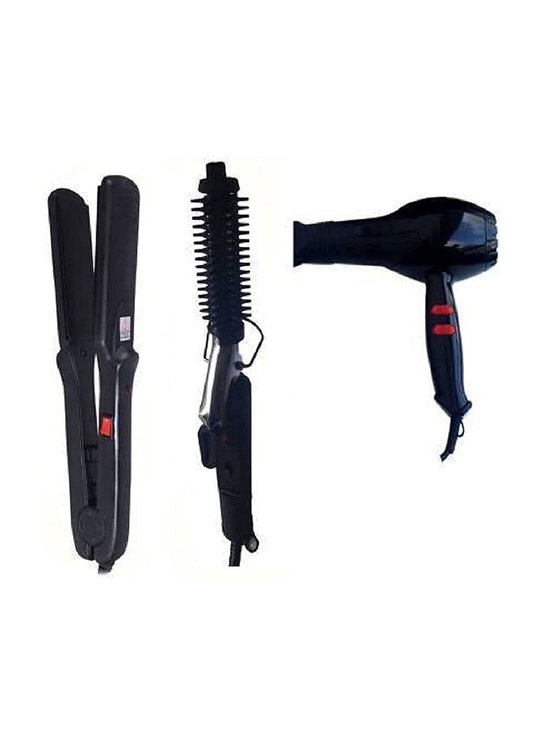 

CK INDIA 1500 Watts Hair Dryer Hair Straightener 522 & Hair Curler 471b Combo, Black