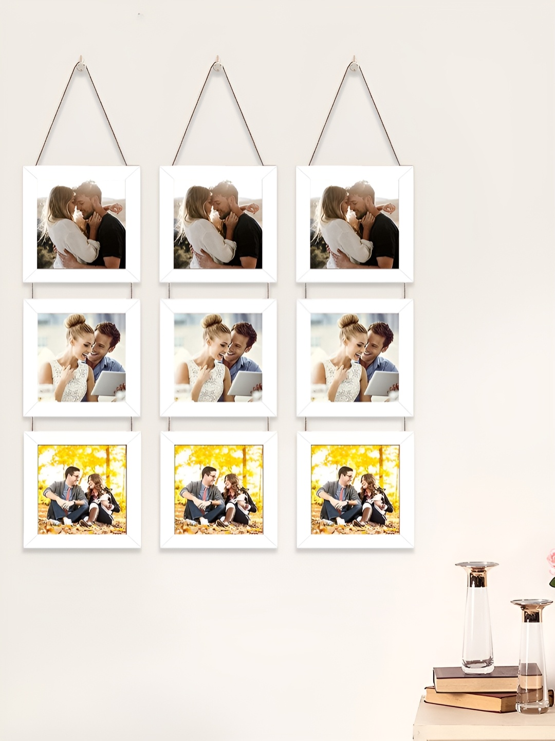 

Art Street Set of 12 White Wooden Wall Hanging Photo Frame