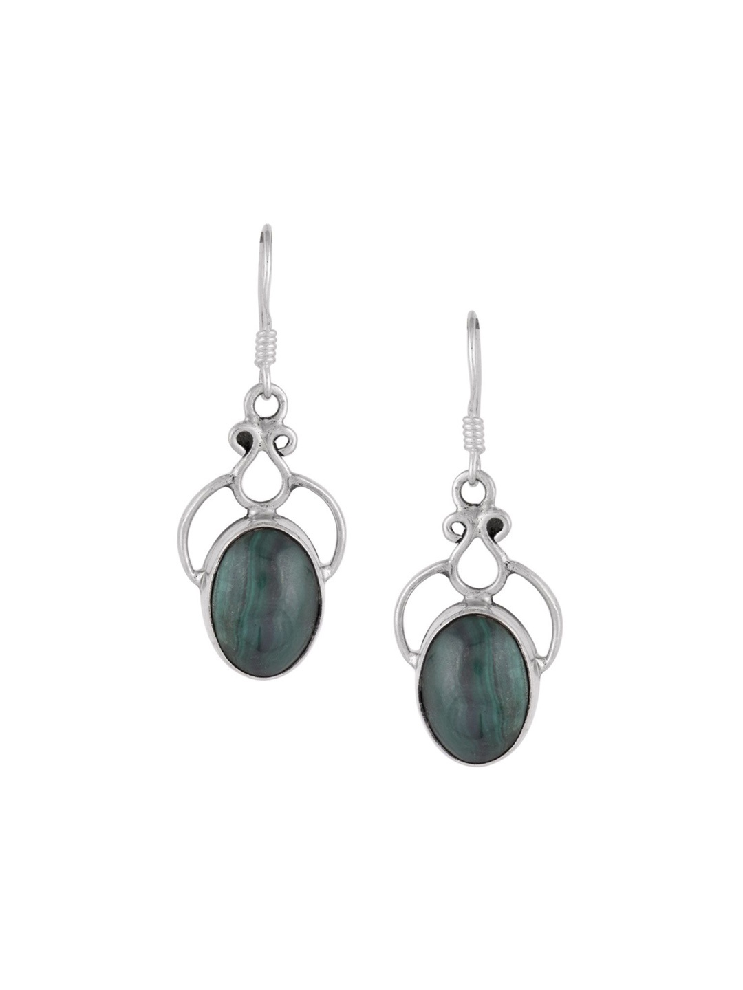

Indianshelf 92.5 Sterling Silver Stone Studded Contemporary Drop Earrings