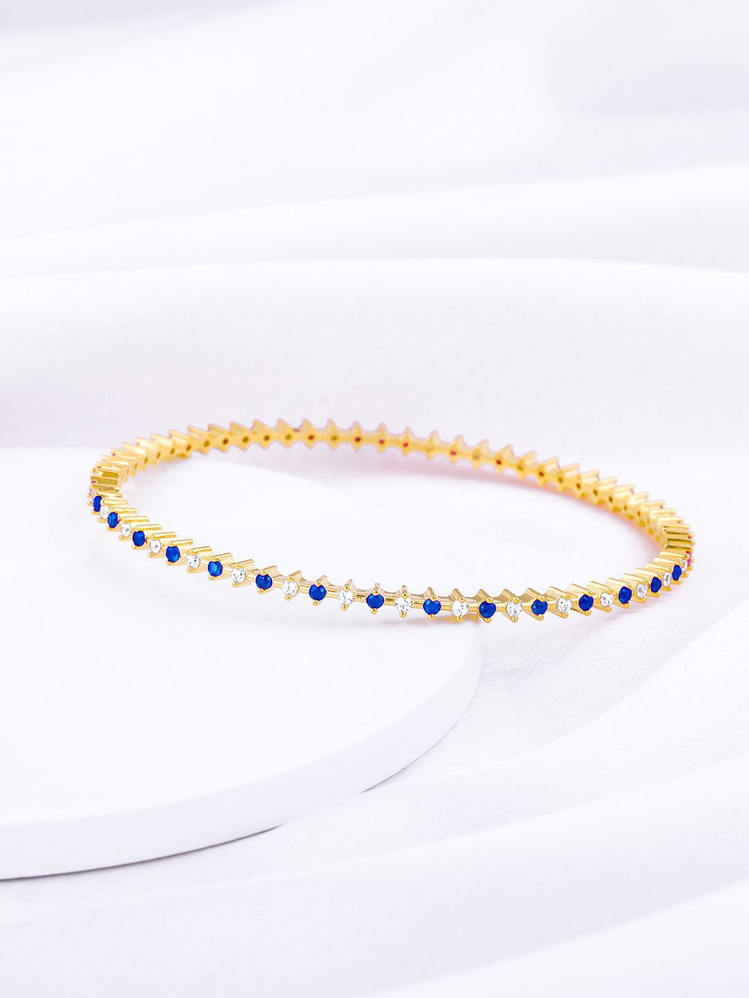 

GIVA 925 Sterling Silver Gold-Plated Stones Studded Bangle