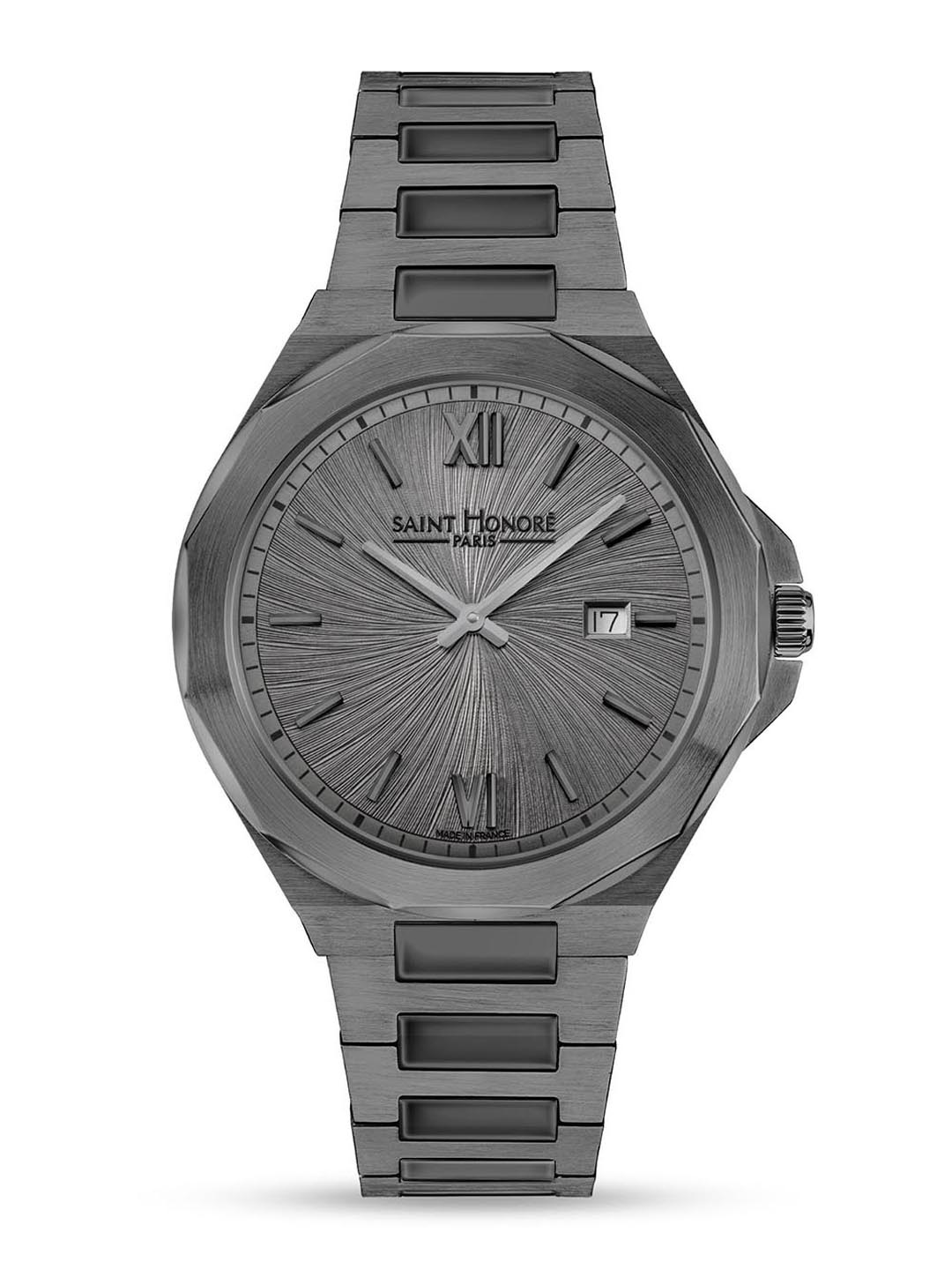 

SAINT HONORE PARIS Men Matignon Quartz Black Round watch - MT852102-7GRG, Grey