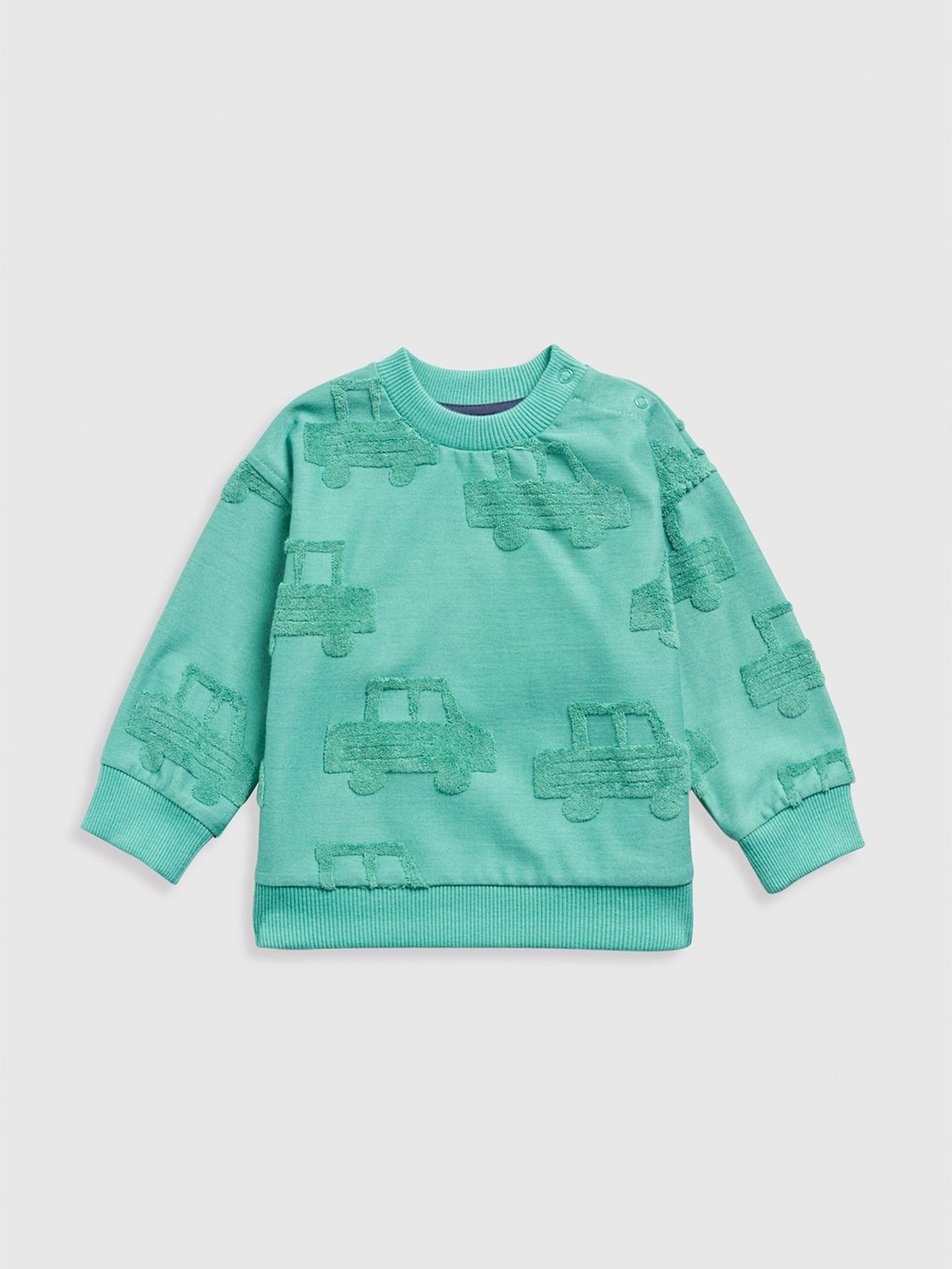 

mothercare Boys Embroidered Pure Cotton Sweatshirt, Green