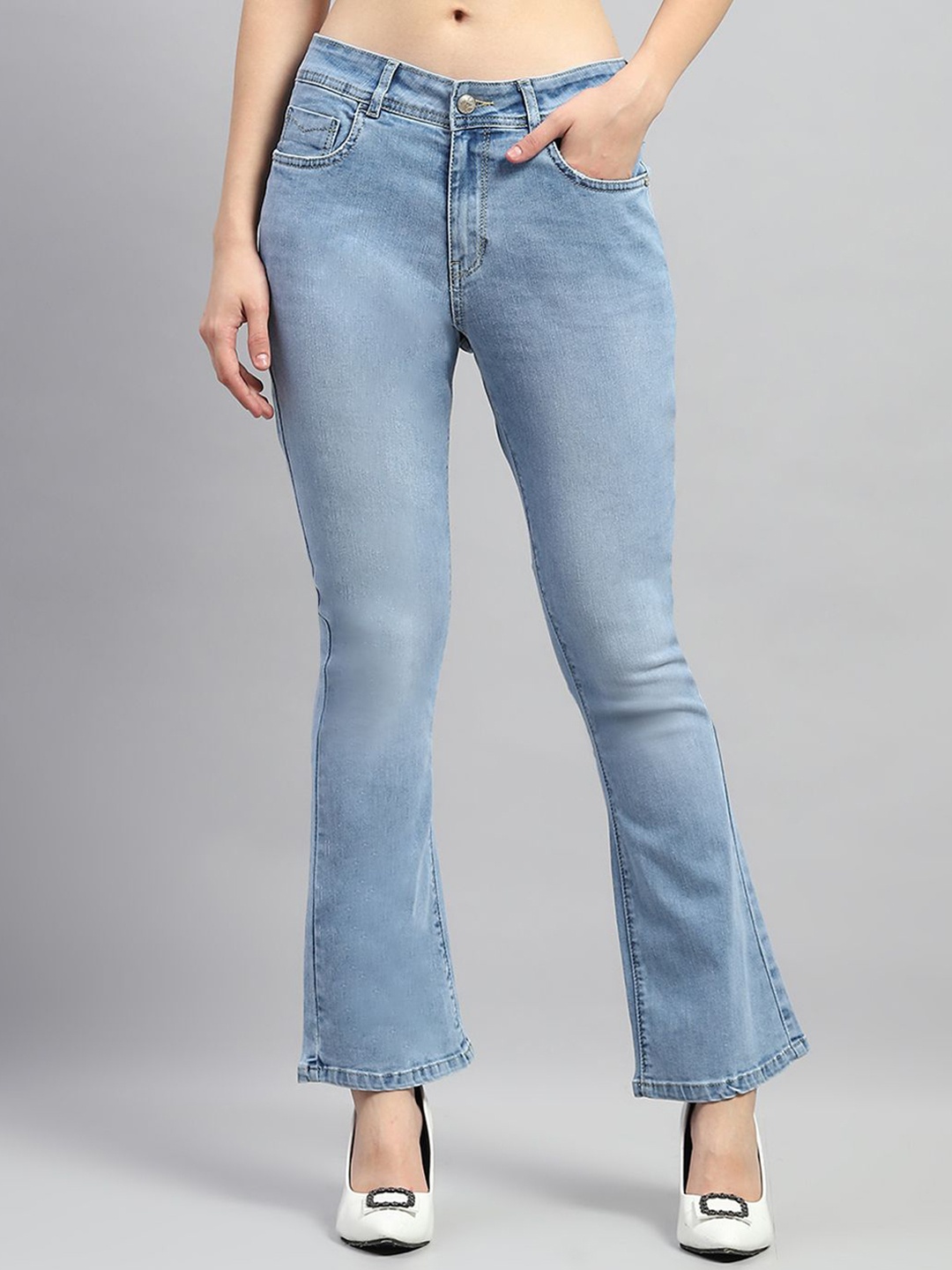 

Monte Carlo Women Bootcut Heavy Fade Jeans, Blue