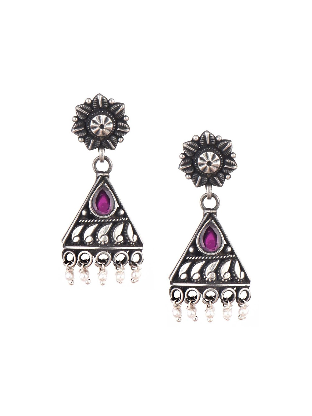 

Indianshelf 92.5 Sterling Silver Contemporary Jhumkas