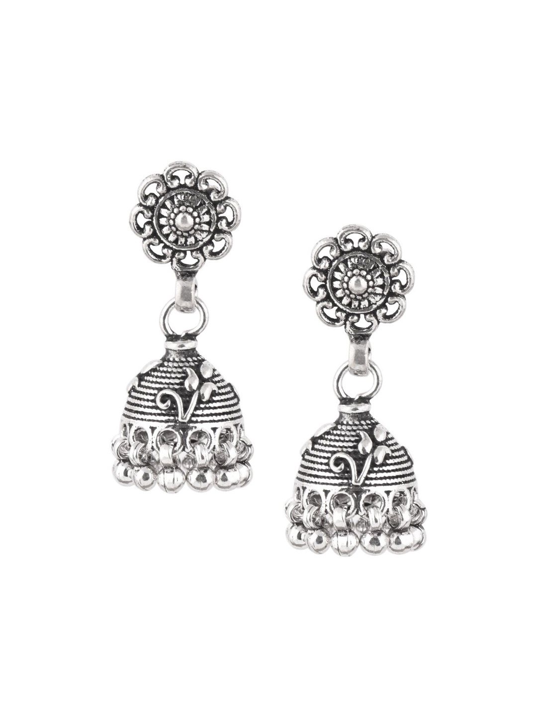 

Indianshelf 92.5 Sterling Silver Dome Shaped Jhumkas