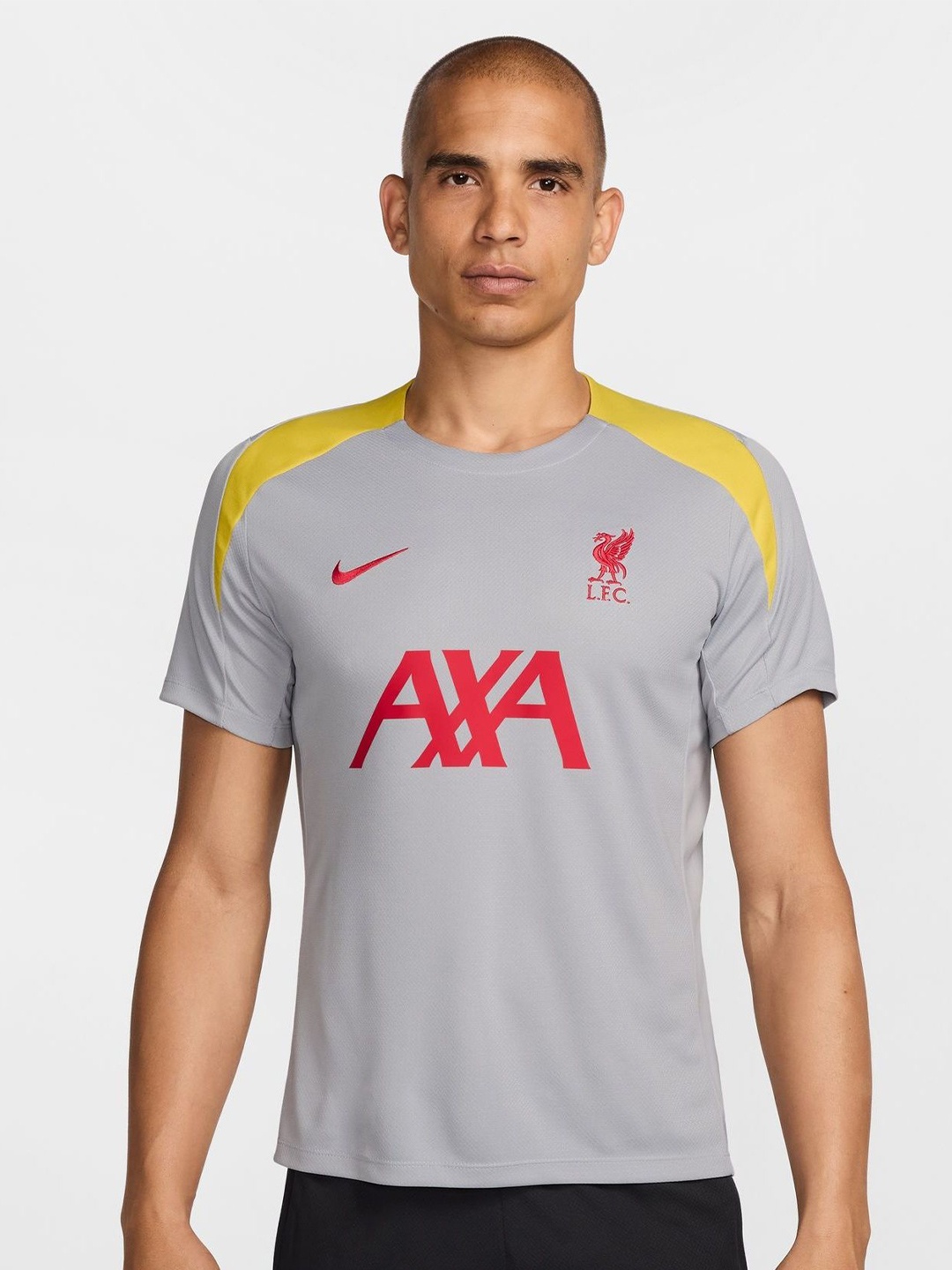 

Nike Liverpool F.C Men Typography Printed Round Neck T-Shirt, Grey