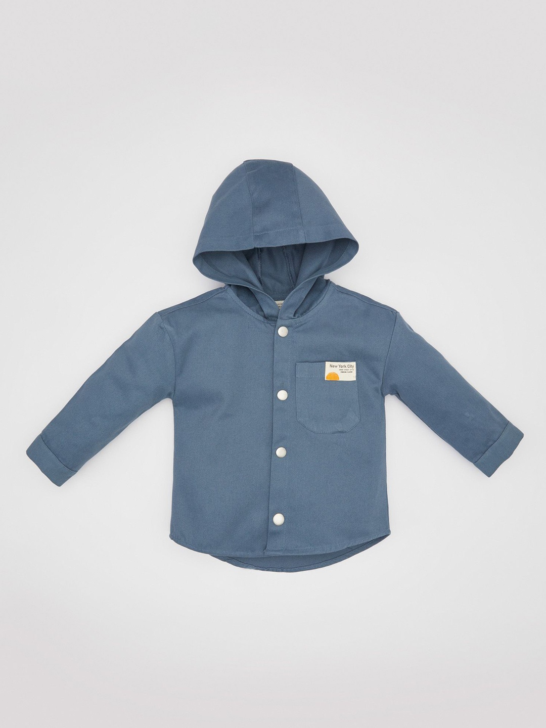 

DeFacto Boys Hood Solid Cotton Casual Shirt, Na