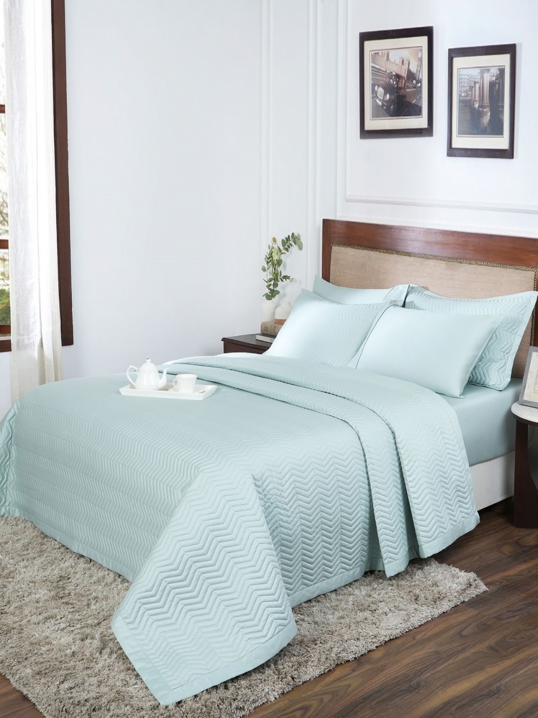 

MASPAR Blue Cotton 100 GSM AC Room Double Bed Quilt