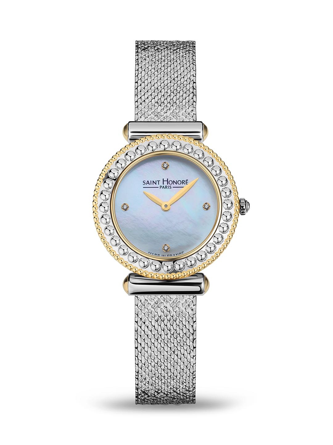 

SAINT HONORE PARIS Women Gala Quartz White Round Watch- H-SH-GA721464-4BYD, Gold