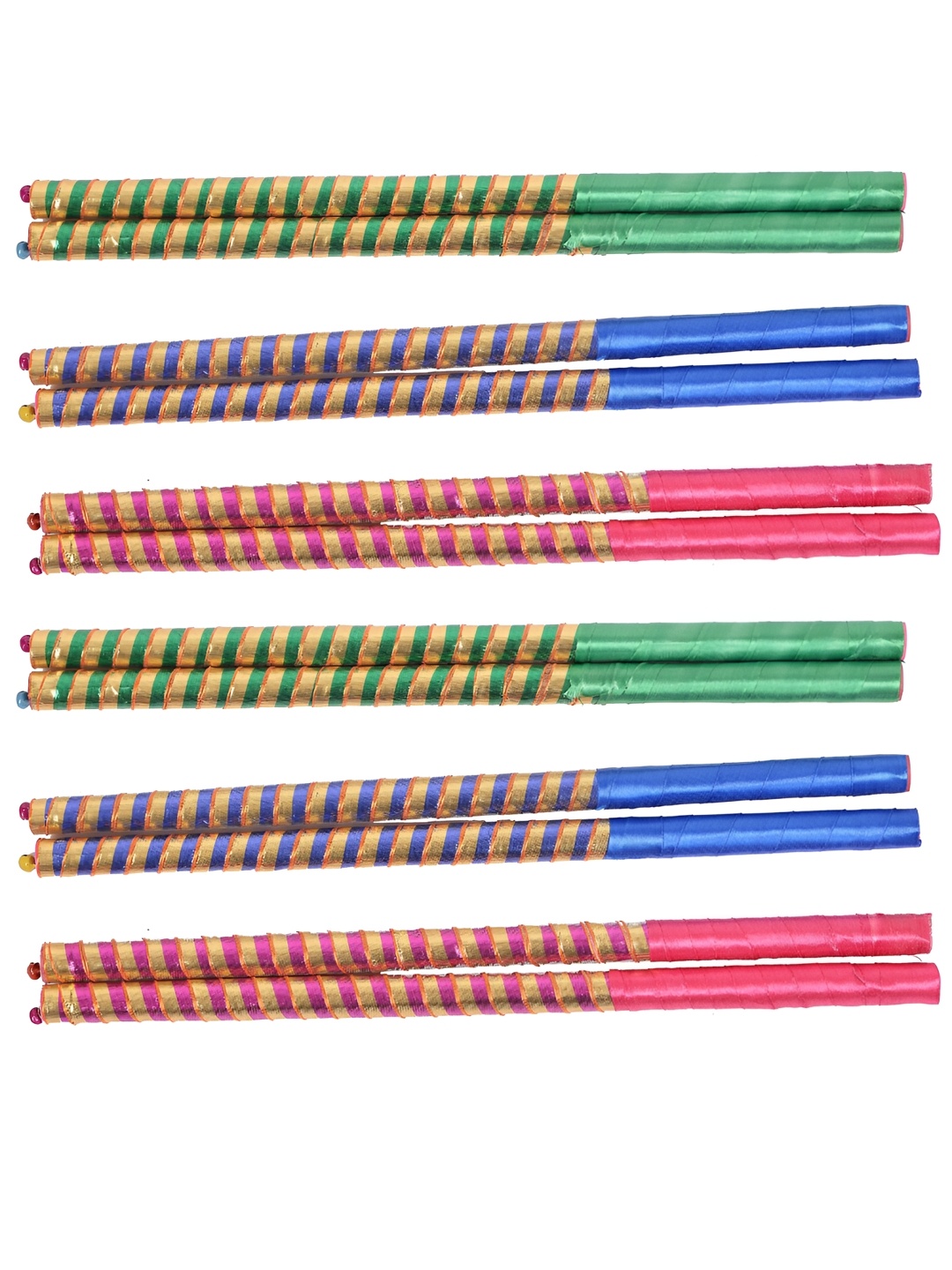 

BAISA 6-Pair Blue & Green Laced Dandiya Sticks