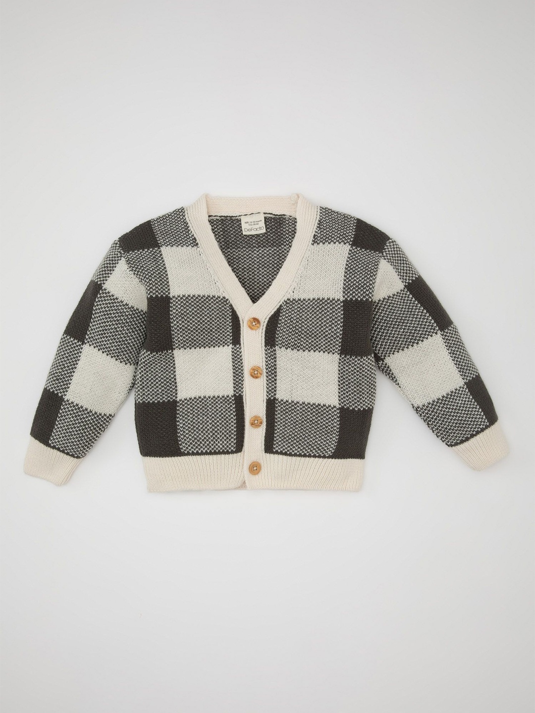 

DeFacto Boys Checked Cardigan, White