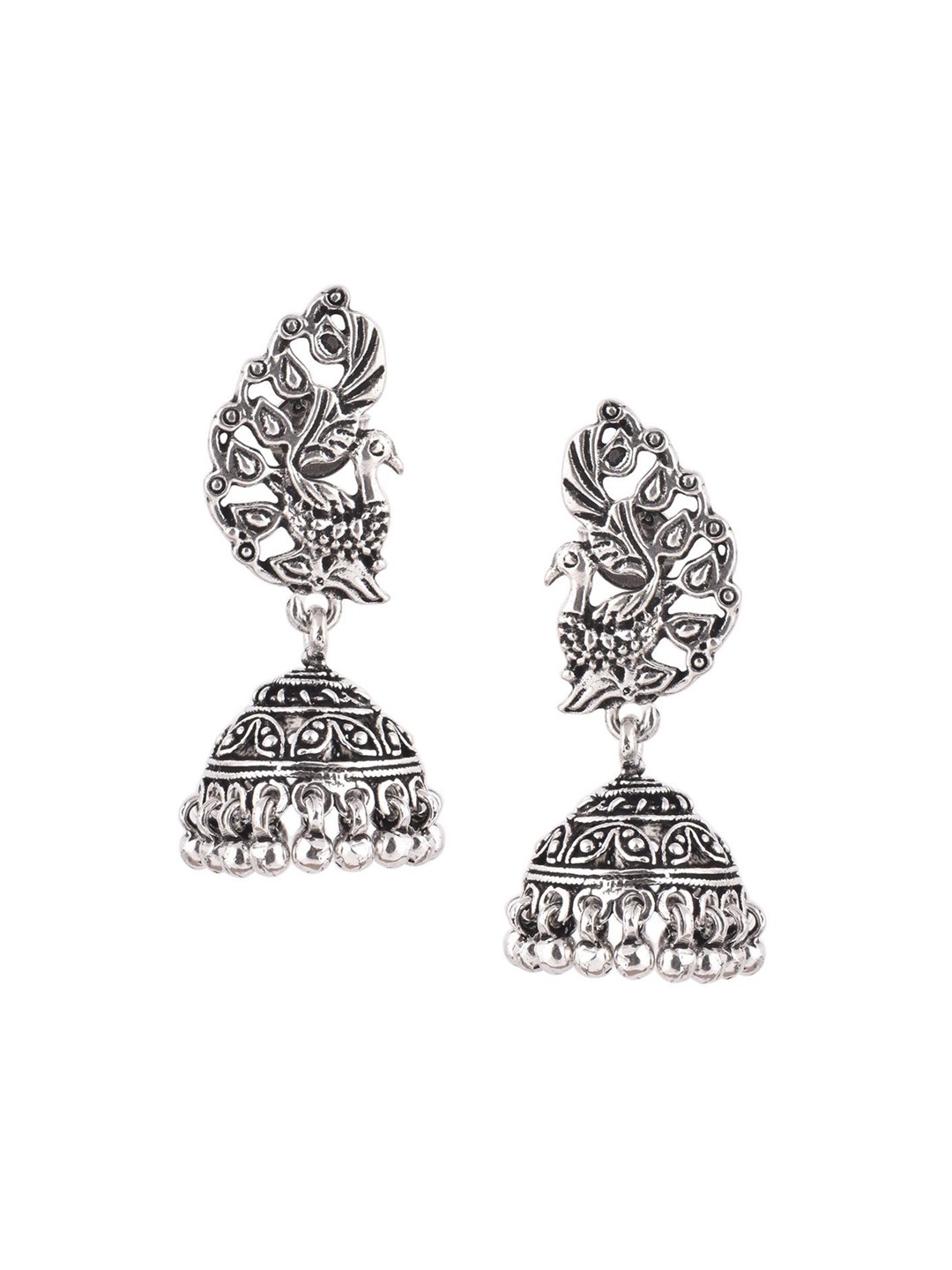 

Indianshelf 92.5 Sterling Silver Dome Shaped Jhumkas
