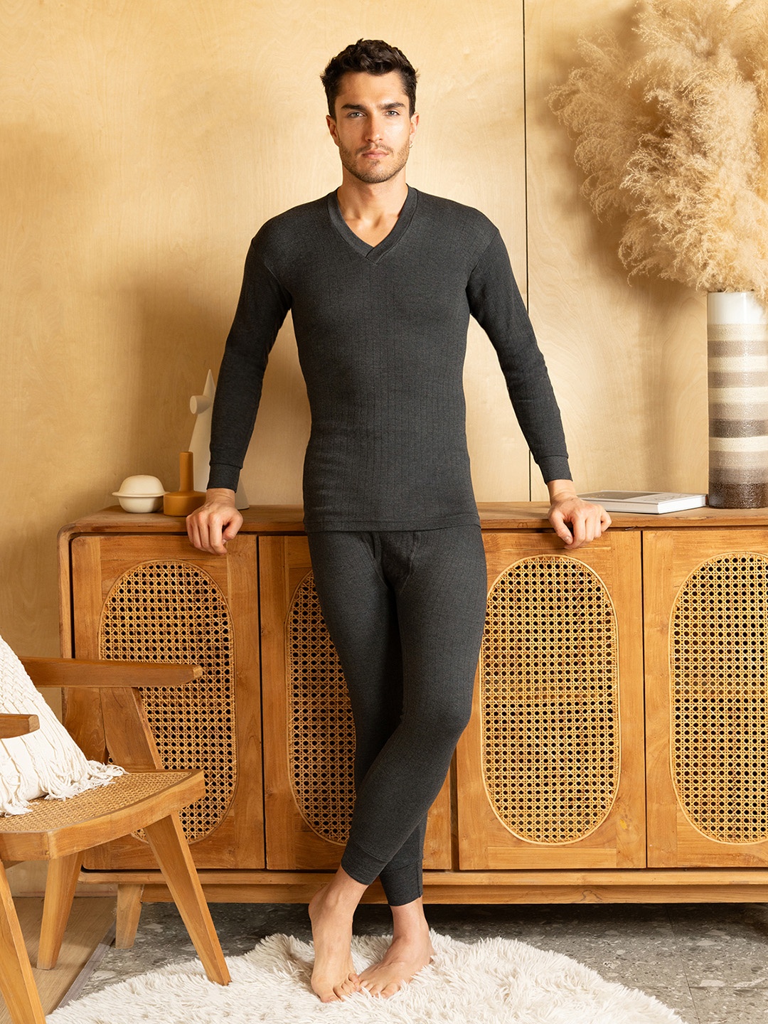 

LUX PARKER Self Design Thermal Set, Black