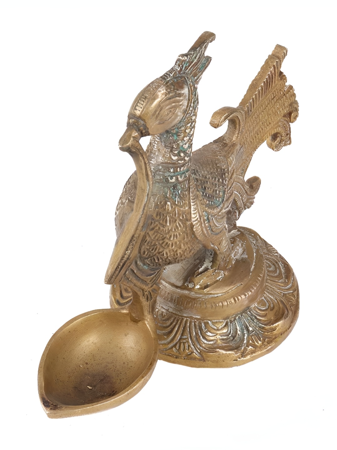 

Indianshelf Gold-Toned Textured Brass Diwali Diya Oil Lamp