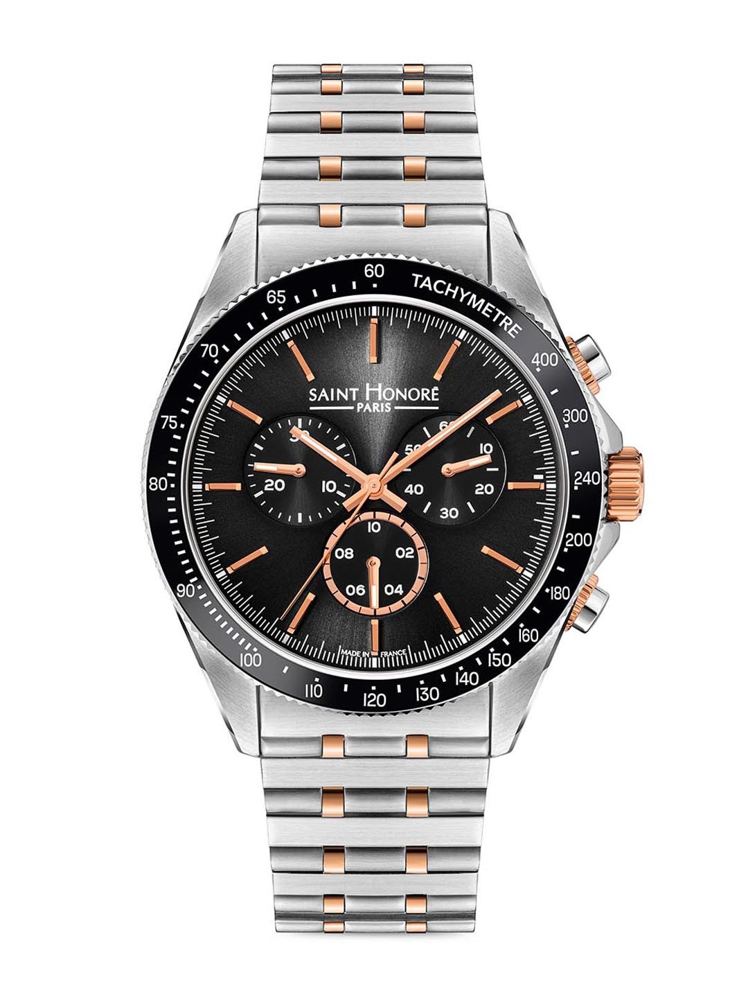 

SAINT HONORE PARIS Men Le Bourget Quartz Black Round watch - LB896101-67NIR, Silver