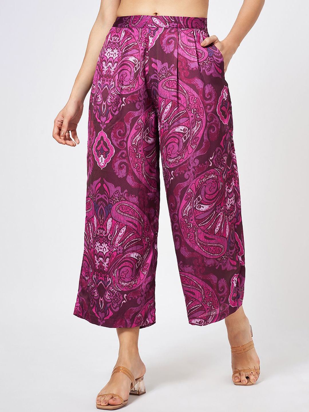 

Honey by Pantaloons Women Printed Parallel Trouser, Purple