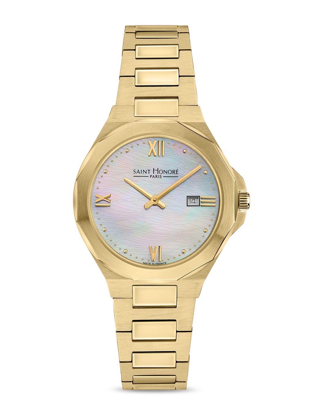 

SAINT HONORE PARIS Women Matignon Quartz White Round Watch- MT741102-3YBRT, Gold