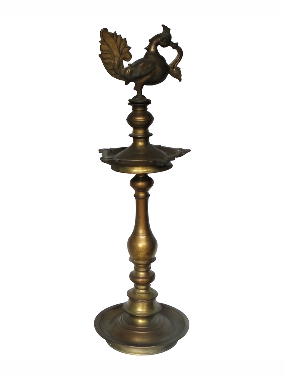 

Indianshelf Bronze-Toned Textured Brass Diya Pooja Essentials