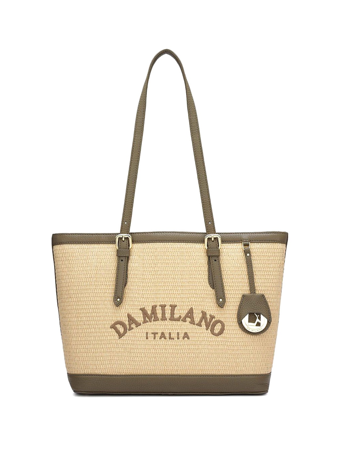 

Da Milano Textured Leather Oversized Shopper Handheld Bag, Off white