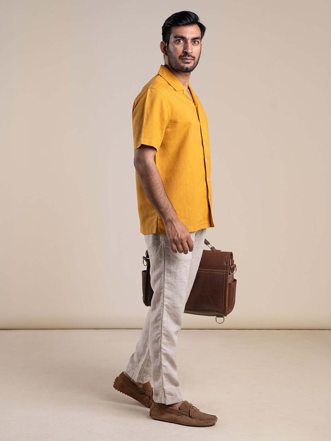 

Monks of Method Men Comfort Solid Casual Shirt, Mustard