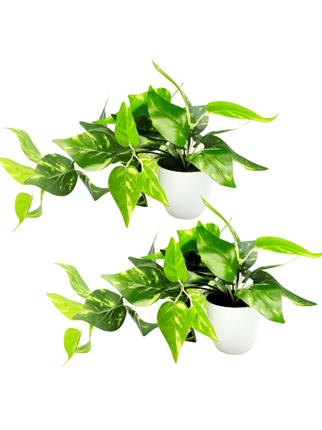 

fancy mart Green 2 Pieces Artificial Plant With Pot