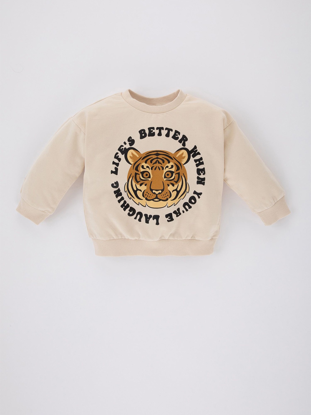 

DeFacto Boys Printed Sweatshirt, Cream