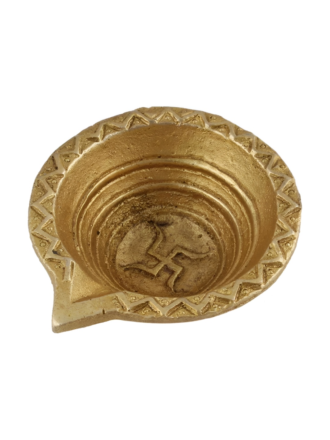 

Indianshelf Gold-Toned Textured Brass Diwali Deep Diya