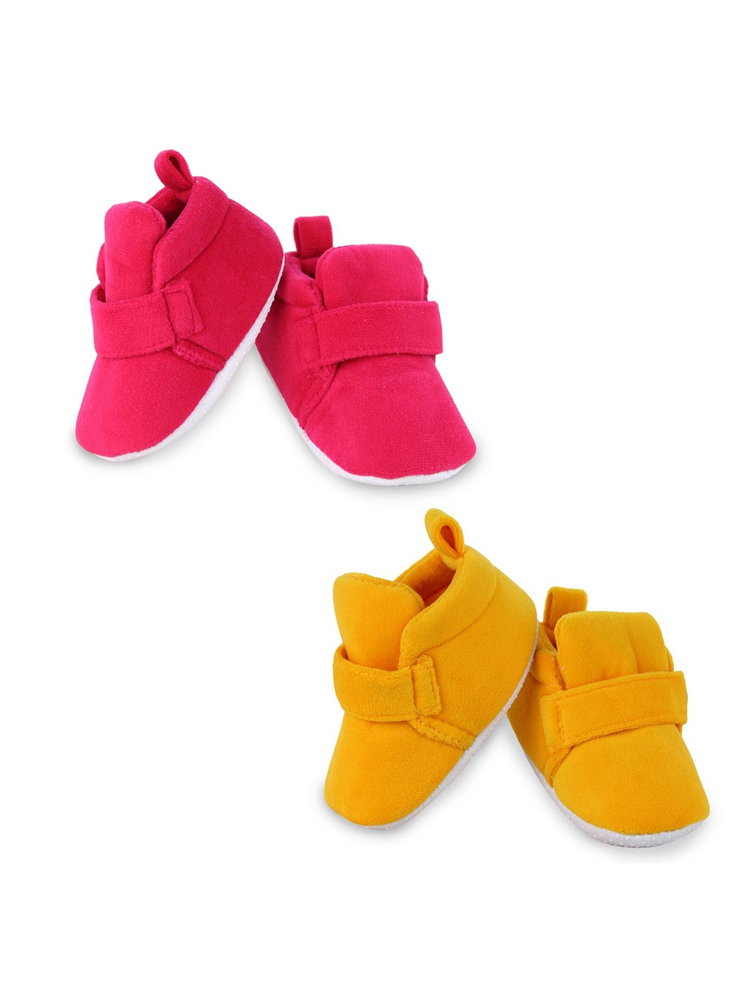 

NESKA MODA Kids Pack Of 2 Velvet Booties, Pink