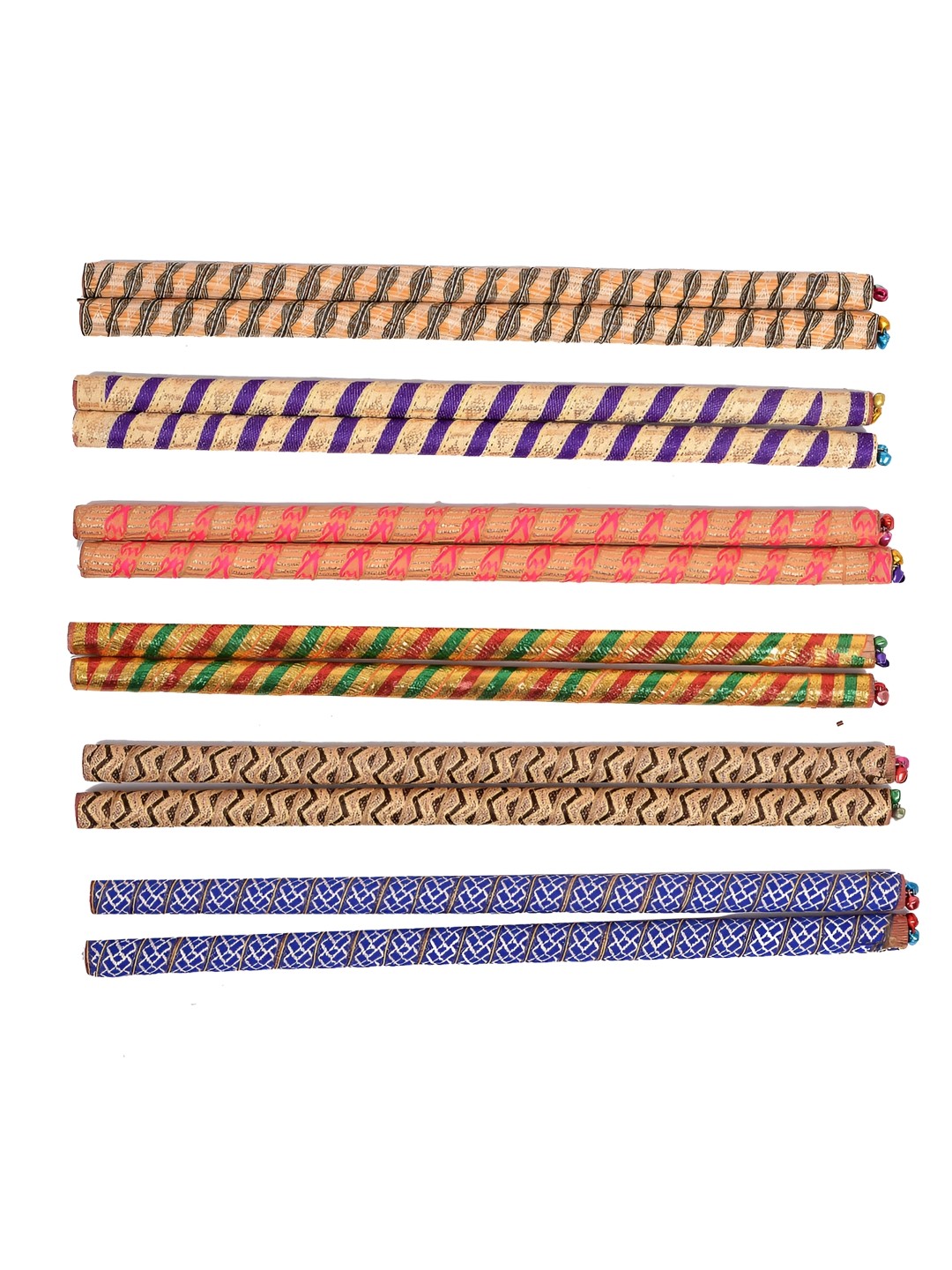 

BAISA 6-Pair Blue & Green Laced Dandiya Sticks